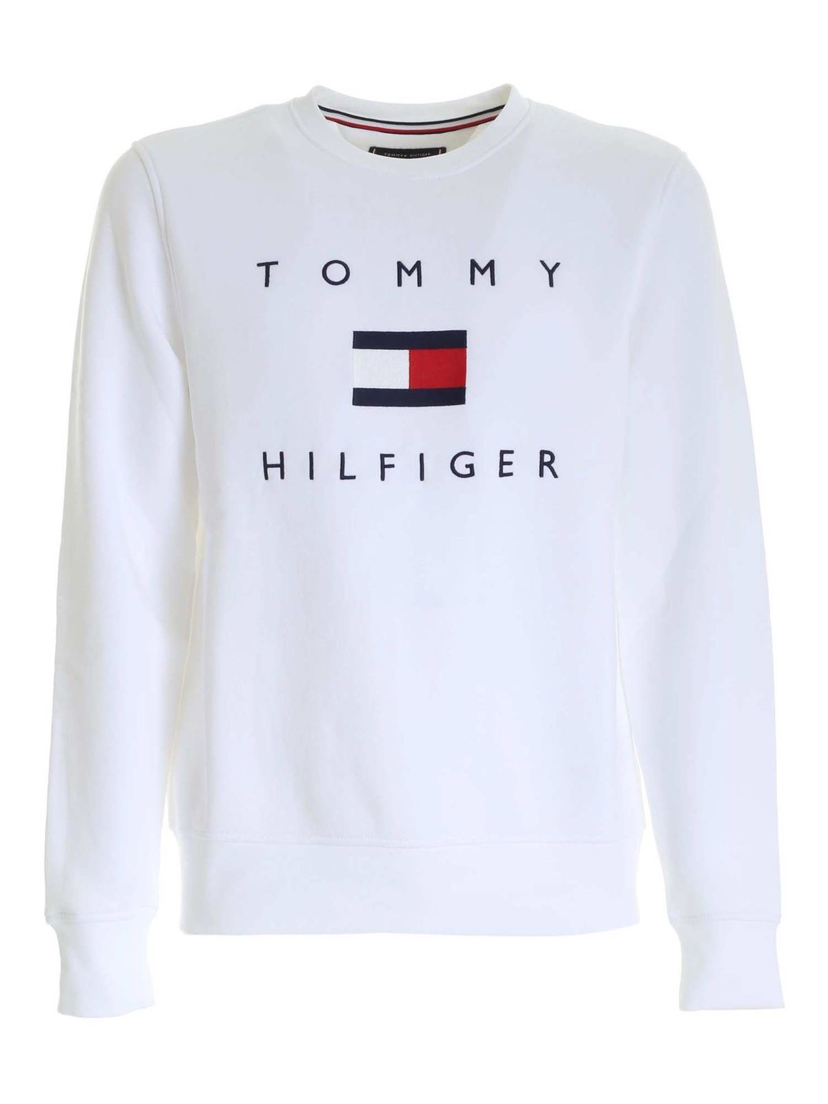 white hilfiger sweatshirt
