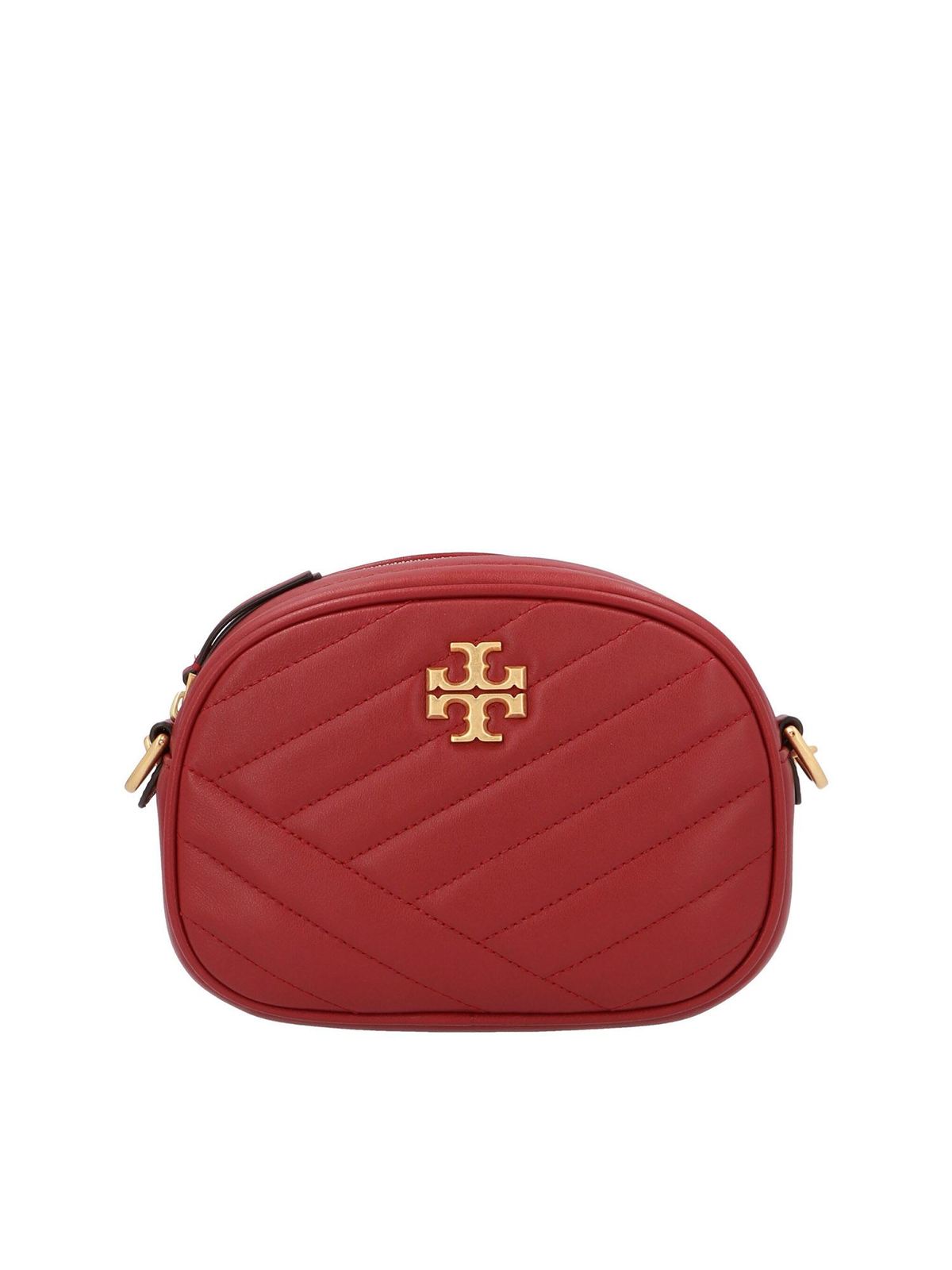 Tory Burch Small Kira Camera Bag in Redstone color cross body bags