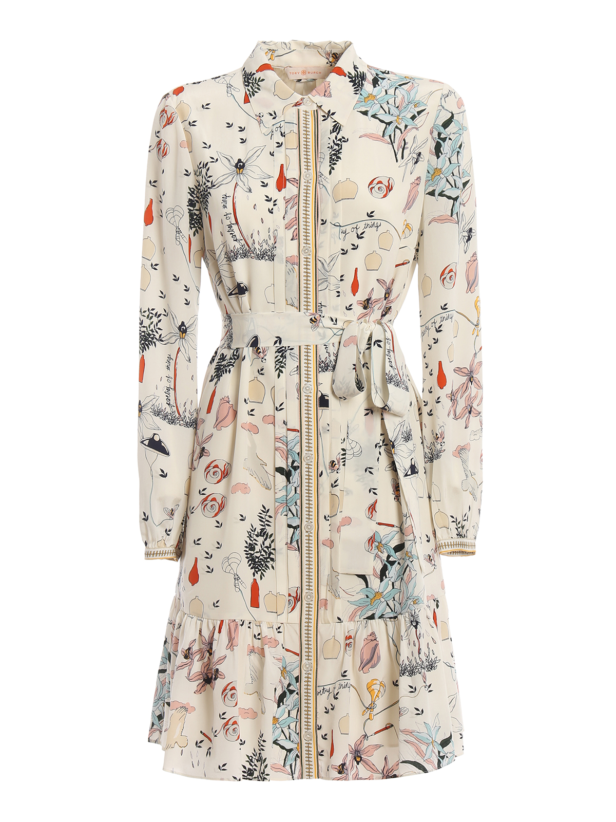 Knee length dresses Tory Burch - Cora floral print silk shirt dress -  59777990