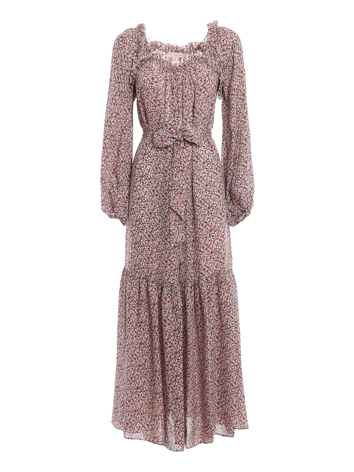 Maxi dresses Tory Burch - Flower print ruffled silk maxi dress -  564070319608