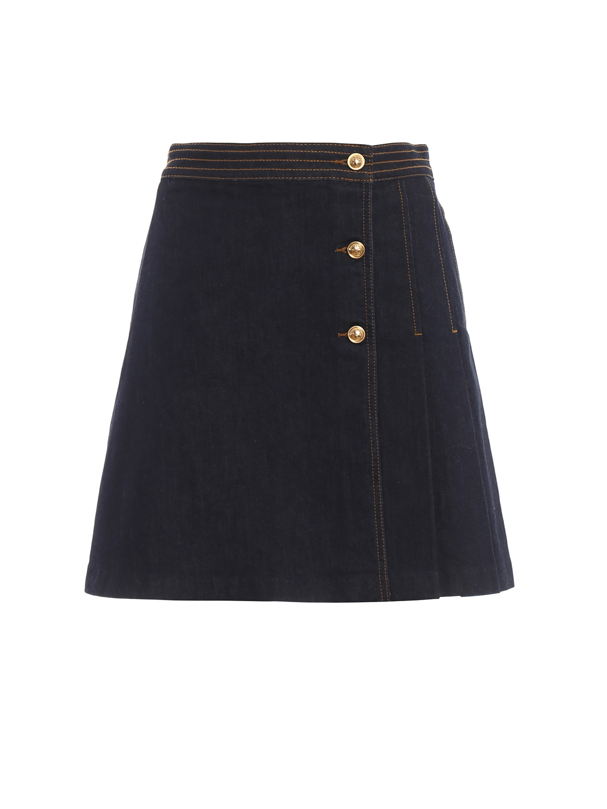 Mini skirts Tory Burch - Denim pleated mini wrap skirt - 56589420