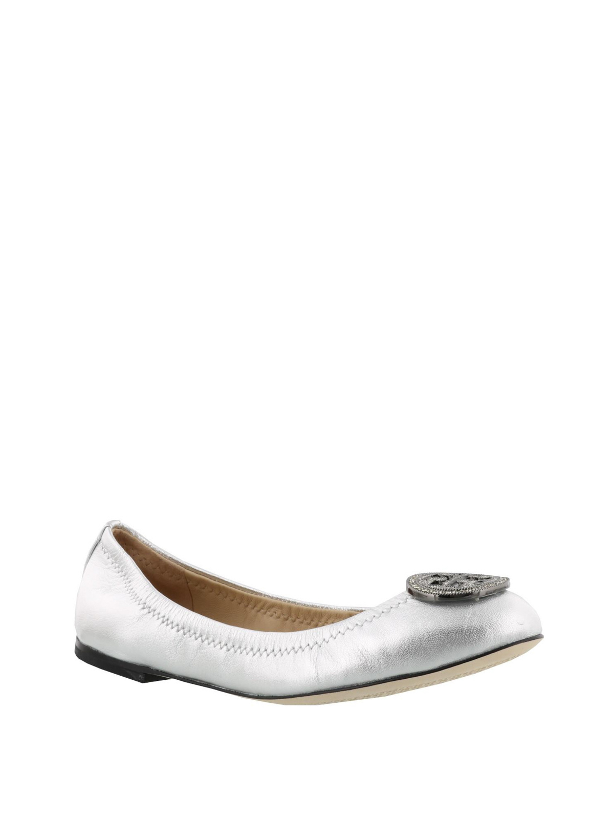 Flat shoes Tory Burch - Liana silver flat shoes - 44388040 