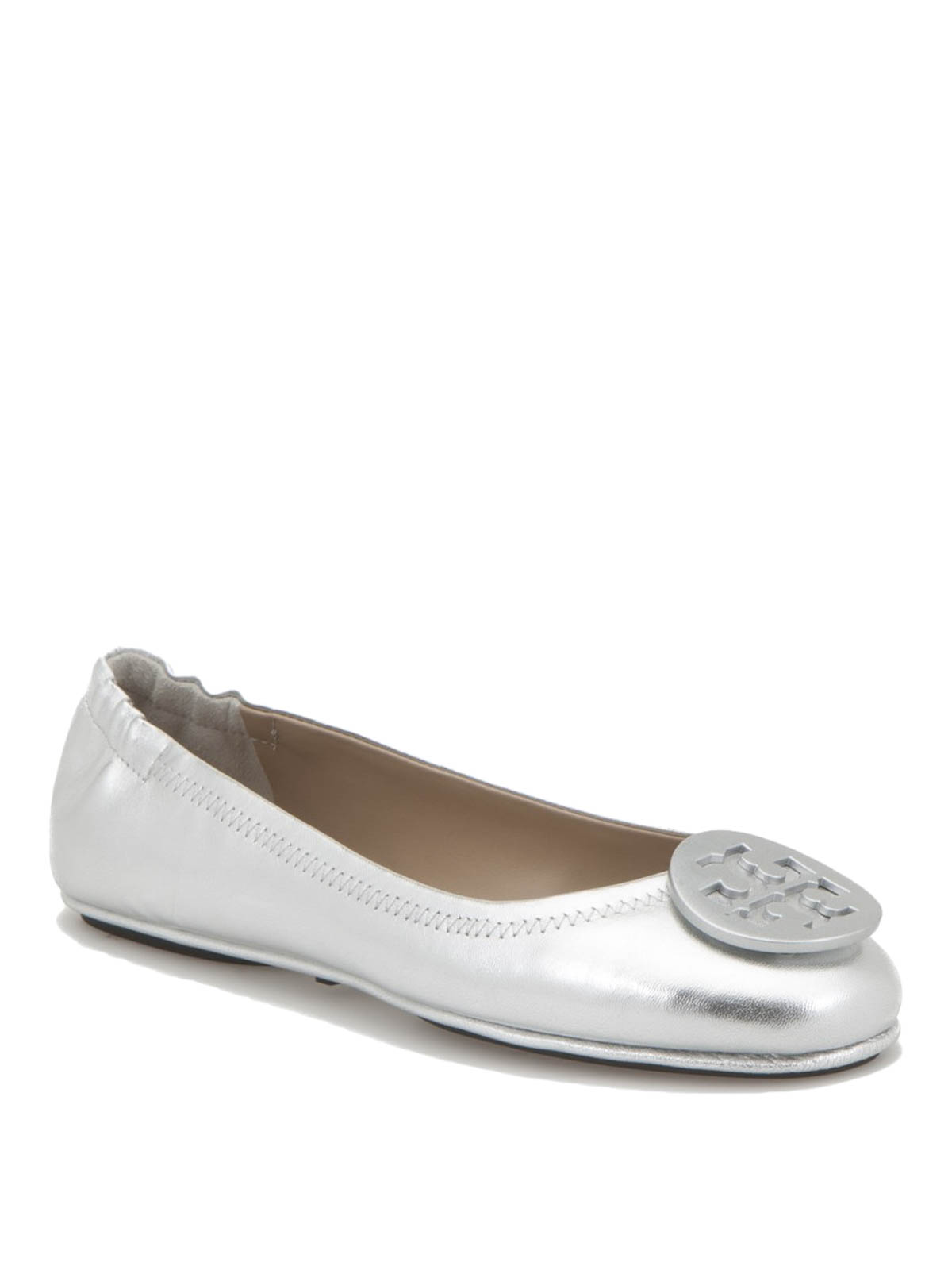 tory burch silver minnie flats