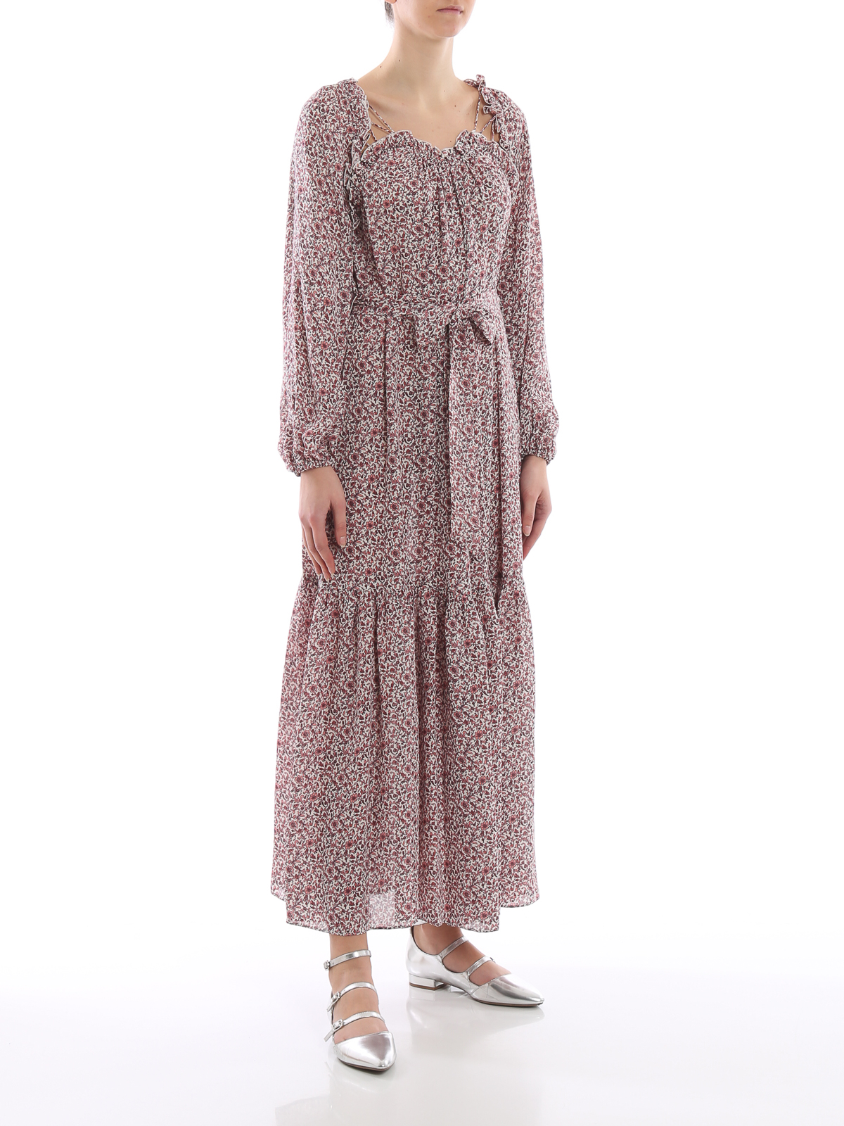 Maxi dresses Tory Burch - Flower print ruffled silk maxi dress -  564070319608