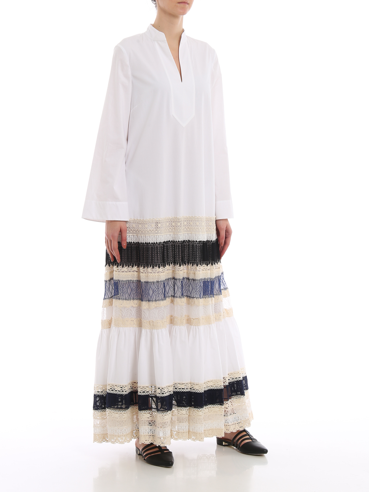 Maxi dresses Tory Burch - Lace trimmed caftan style maxi dress - 54016100