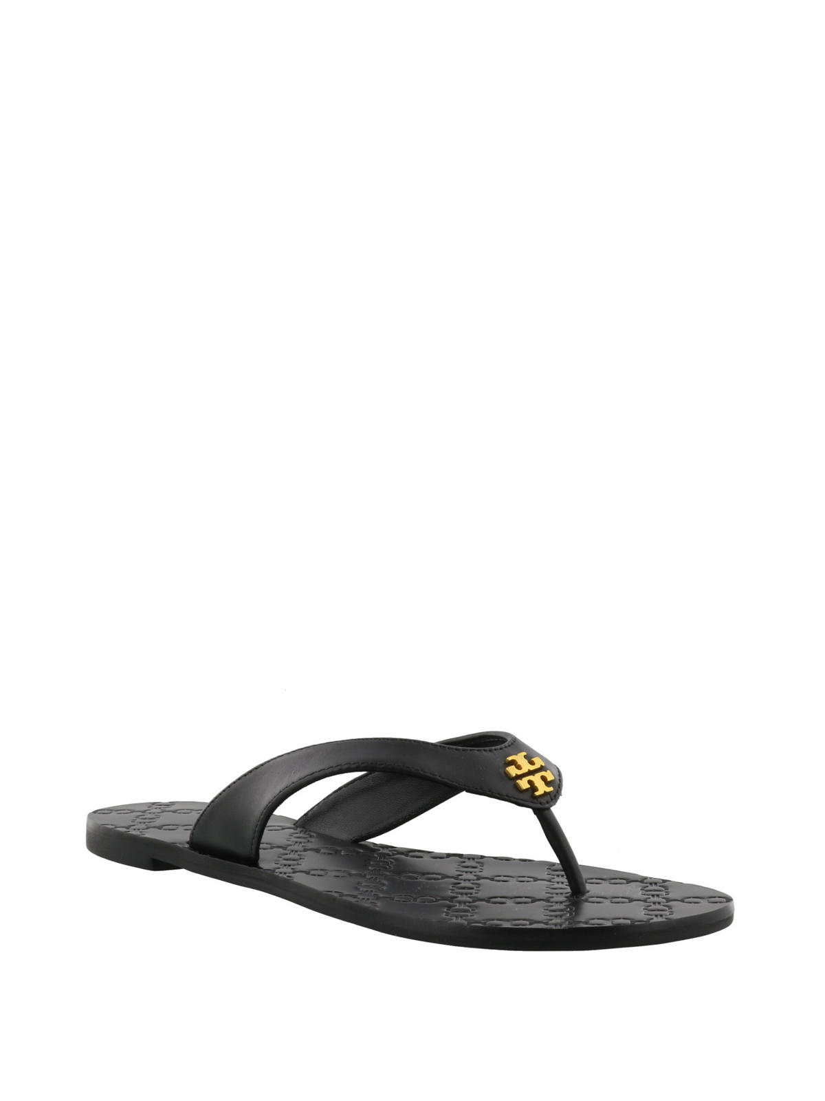 Sandals Tory Burch - Monroe black leather thong sandals - 39670001