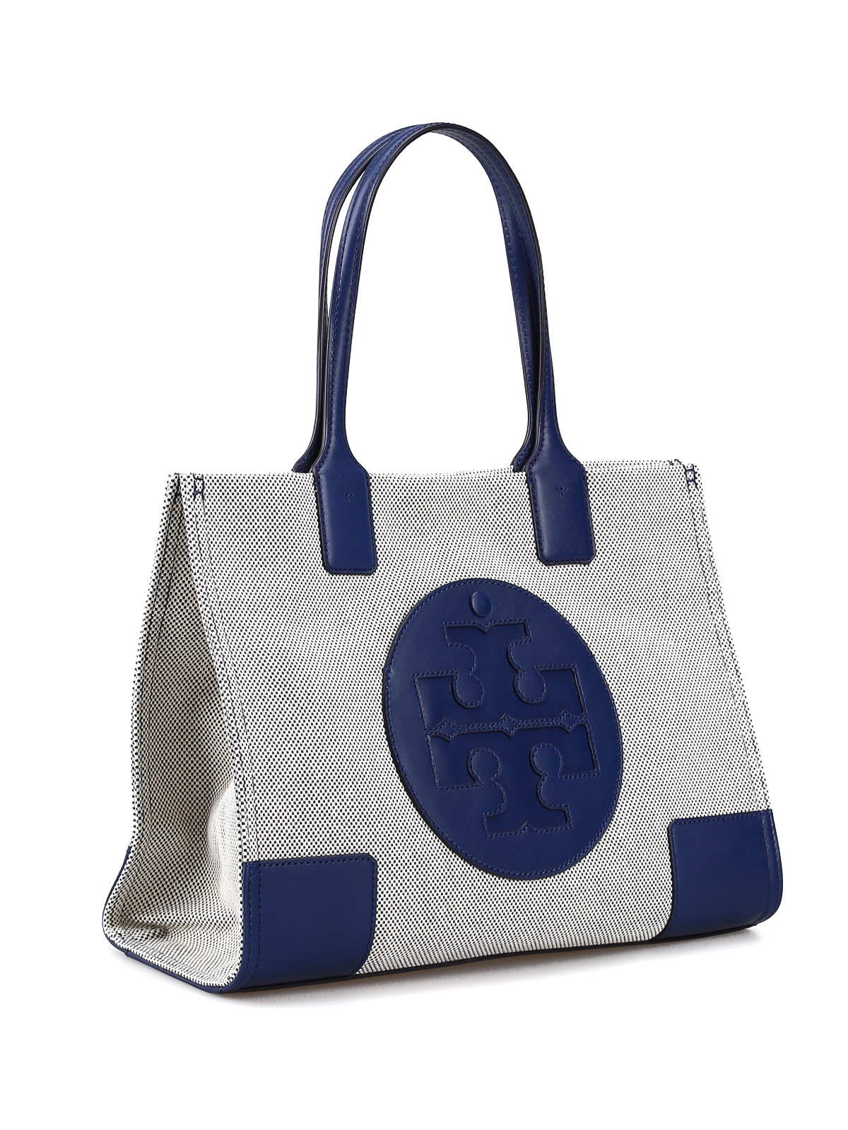 Totes bags Tory Burch - Ella maxi logo blue canvas mini tote bag - 45208410
