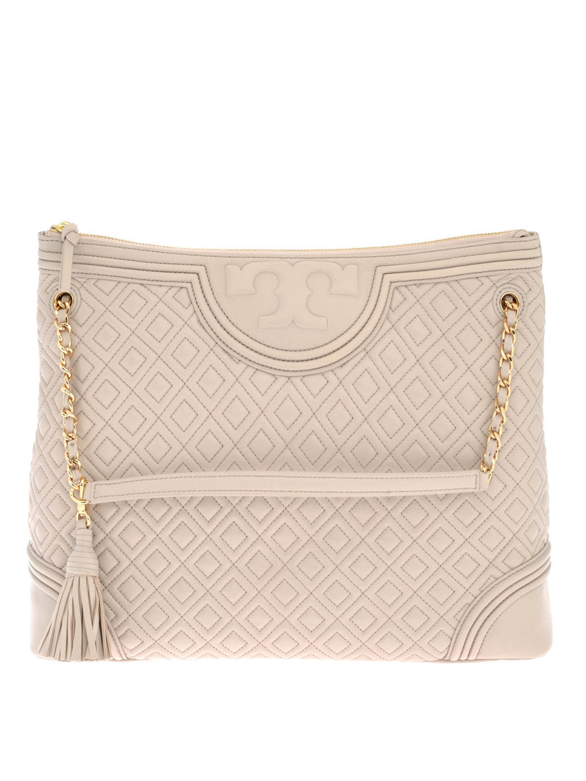 Tory Burch Fleming quilted leather zipped tote totes bags 31426042