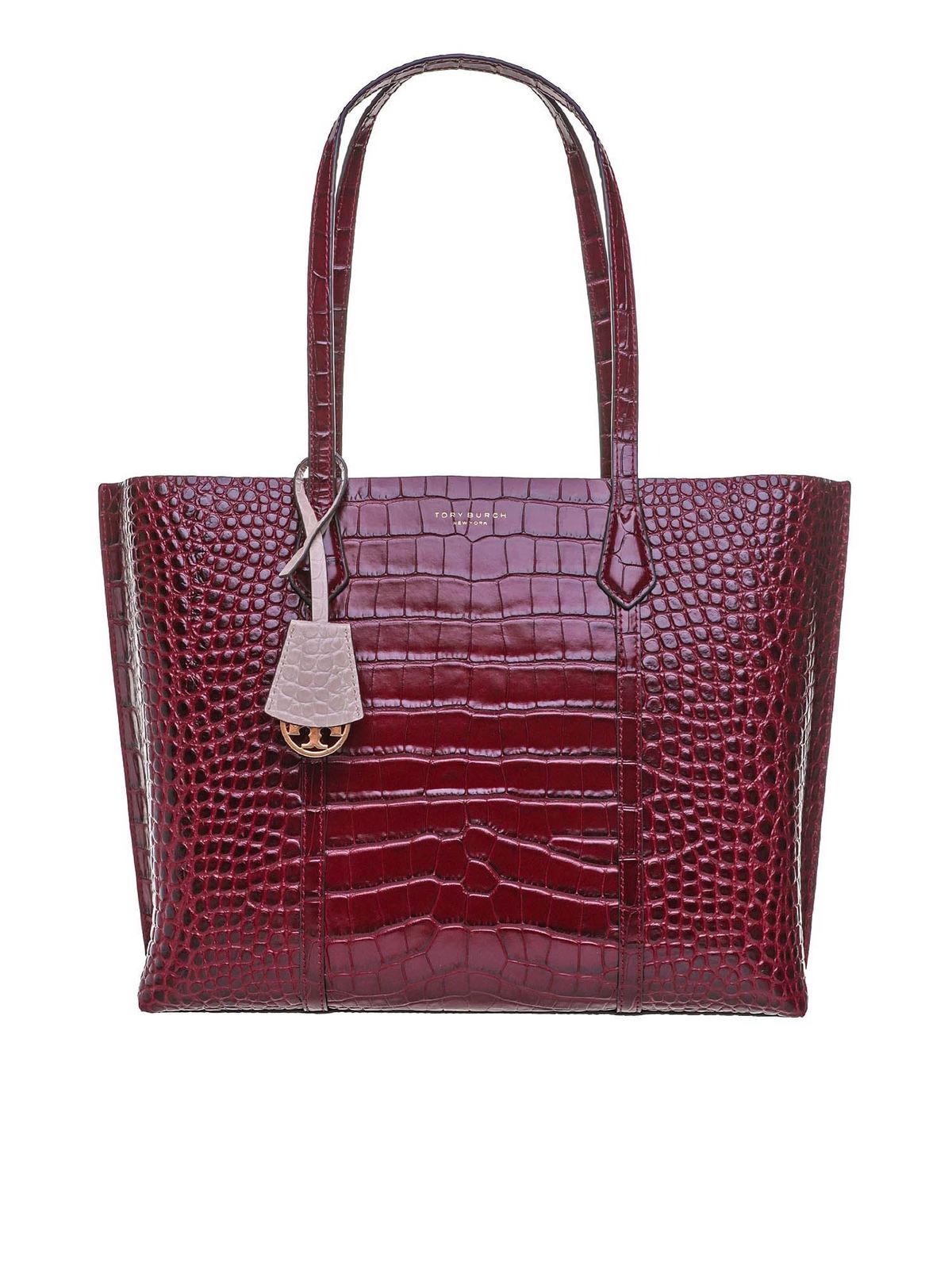 Totes bags Tory Burch - Leather Perry shopper bag in Claret color - 73619639