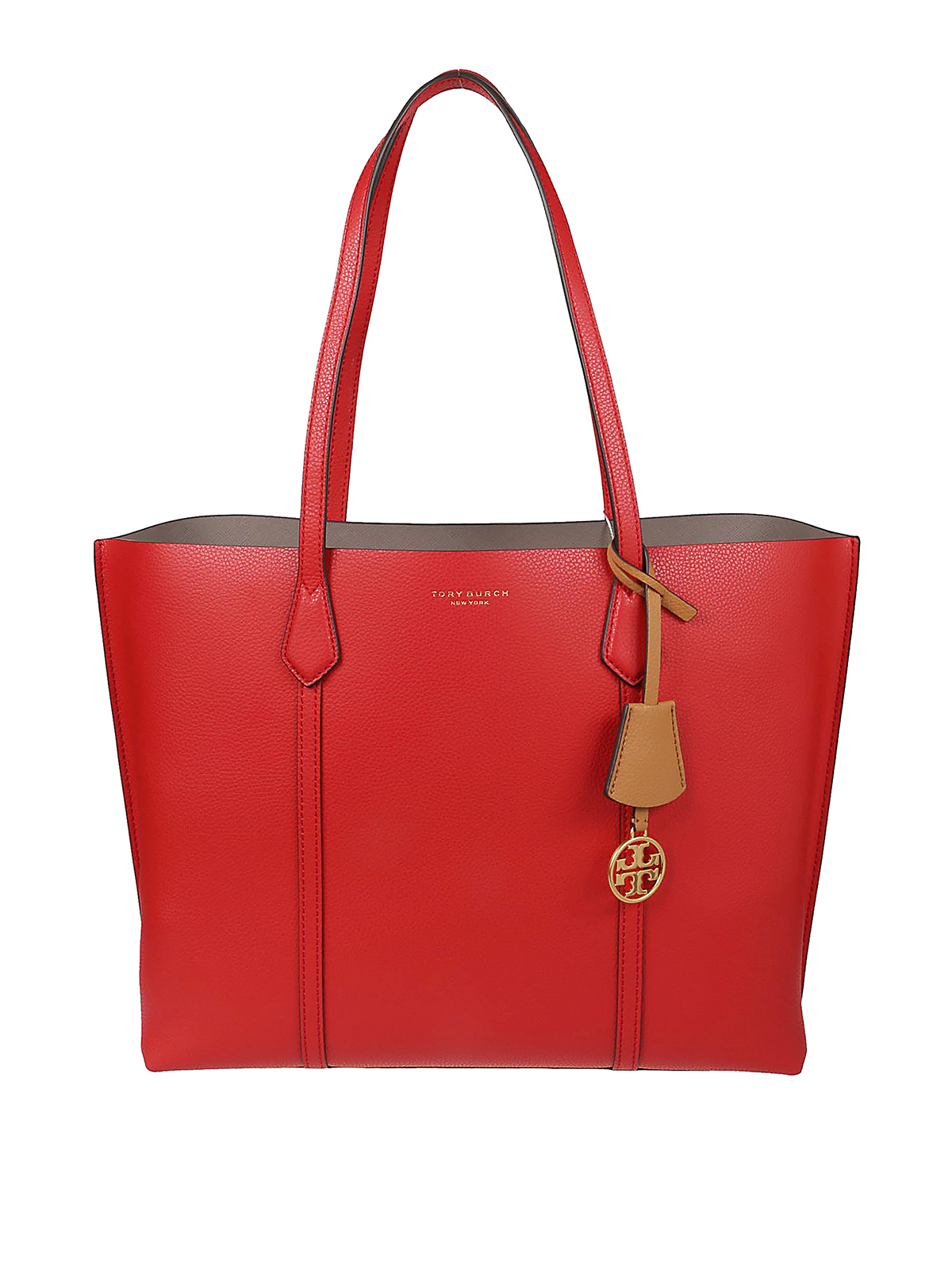 TORY BURCH PERRY TRIPLE COMPARTMENT RED LEATHER BAG