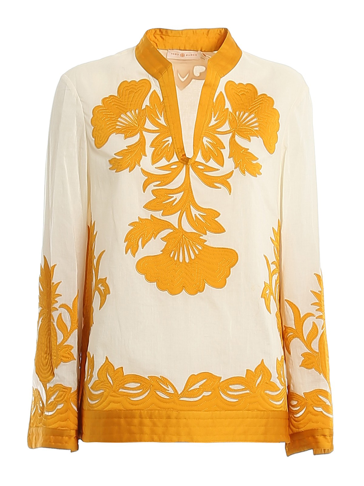 Tunics Tory Burch Appliqué cotton poplin tunic 70383104