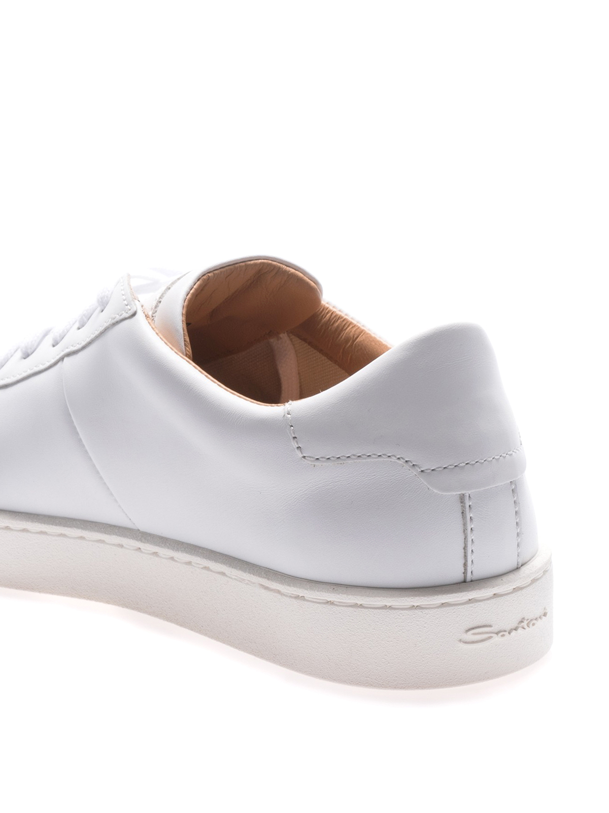 Total white smooth leather sneakers 