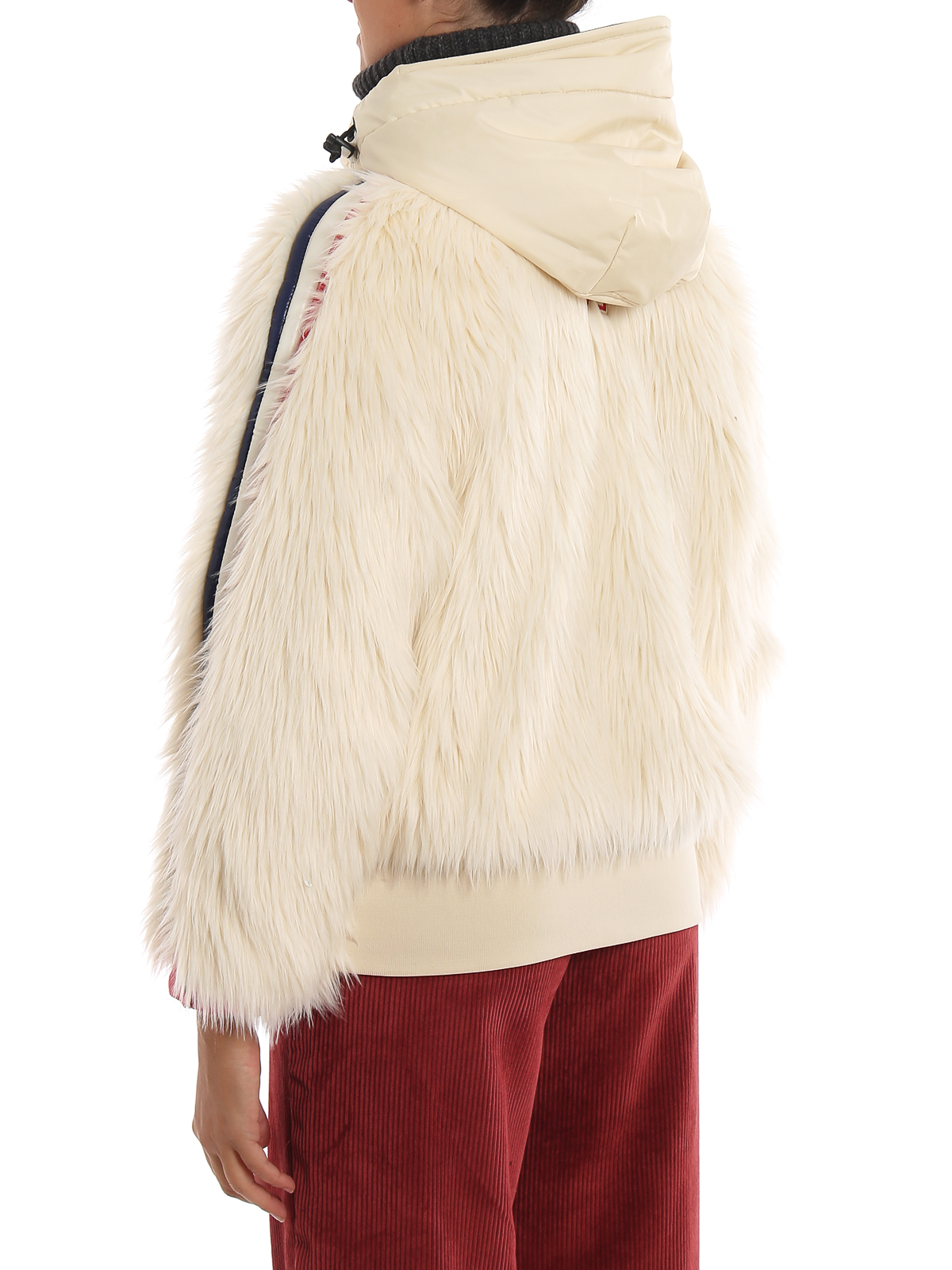 moncler white fur jacket