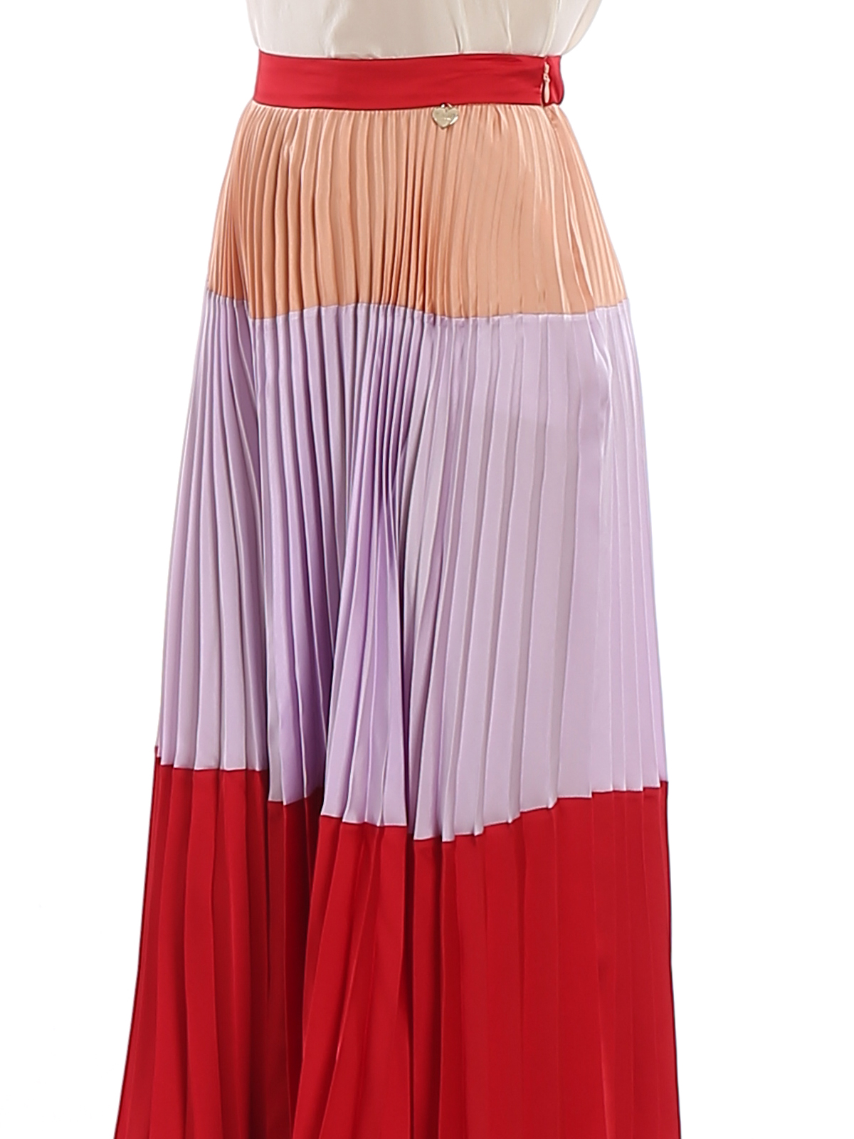 Long skirts Twinset - Colour block pleated satin skirt - 201TP231304771