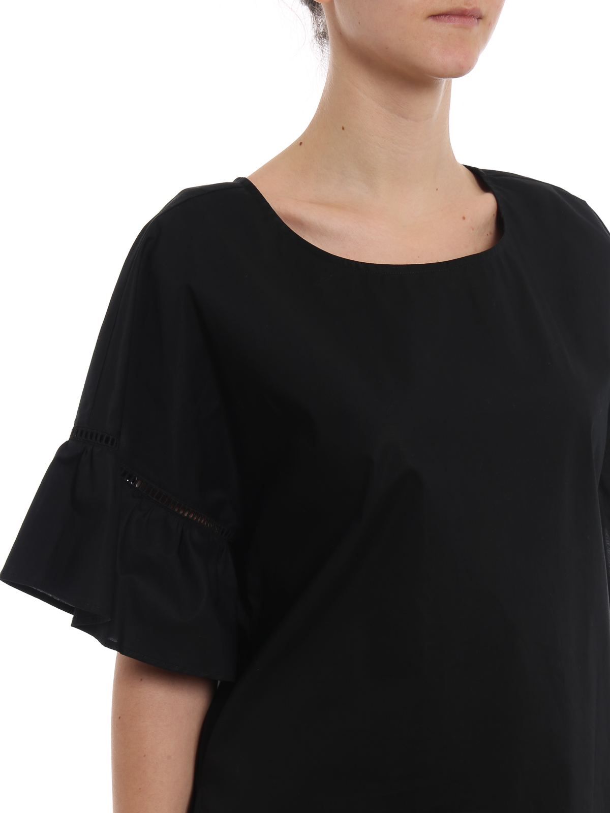 black poplin blouse
