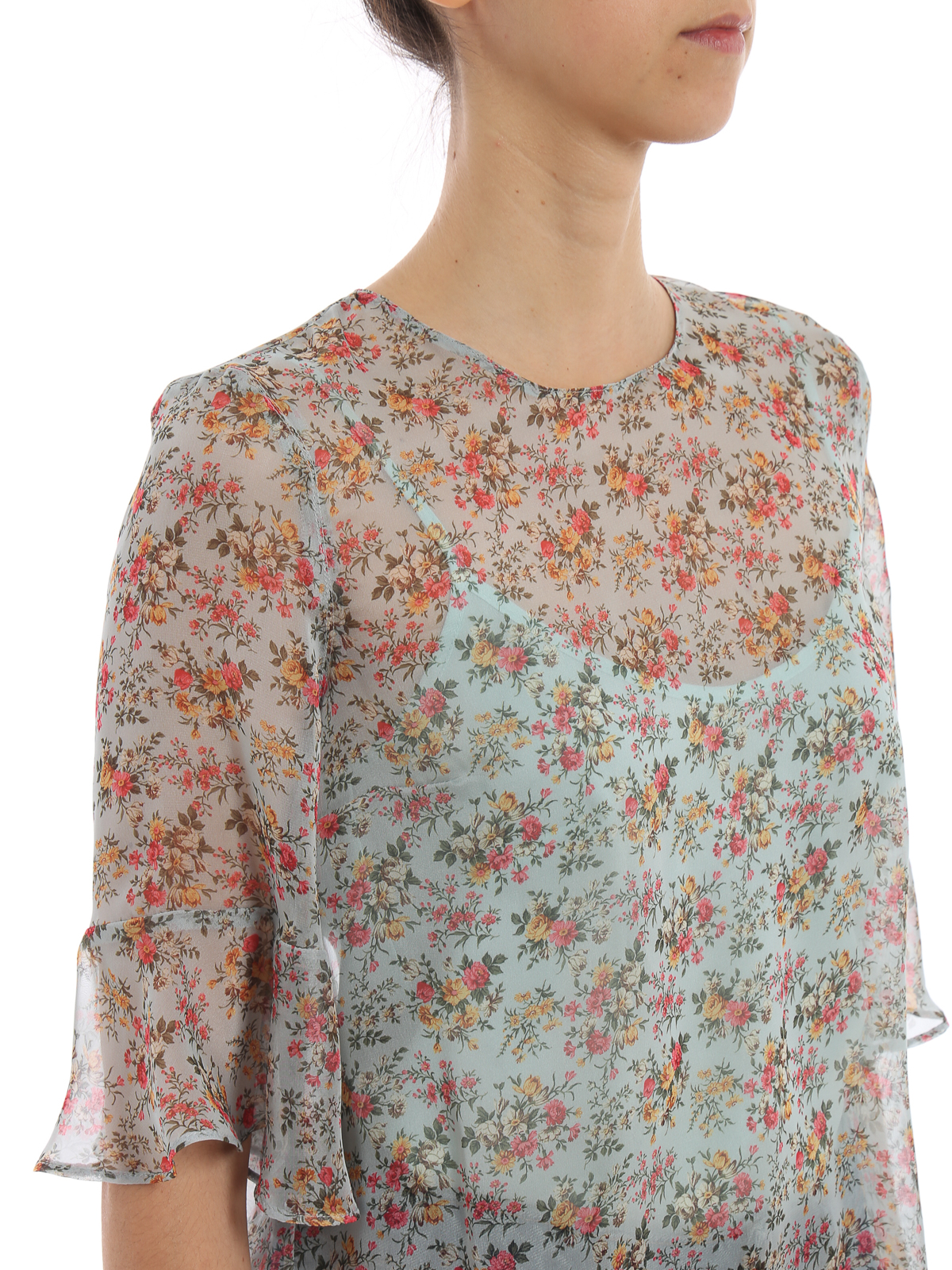 kleermaker Ingenieurs klink Blouses Twinset - Floral print sheer georgette blouse - 191TP25723597