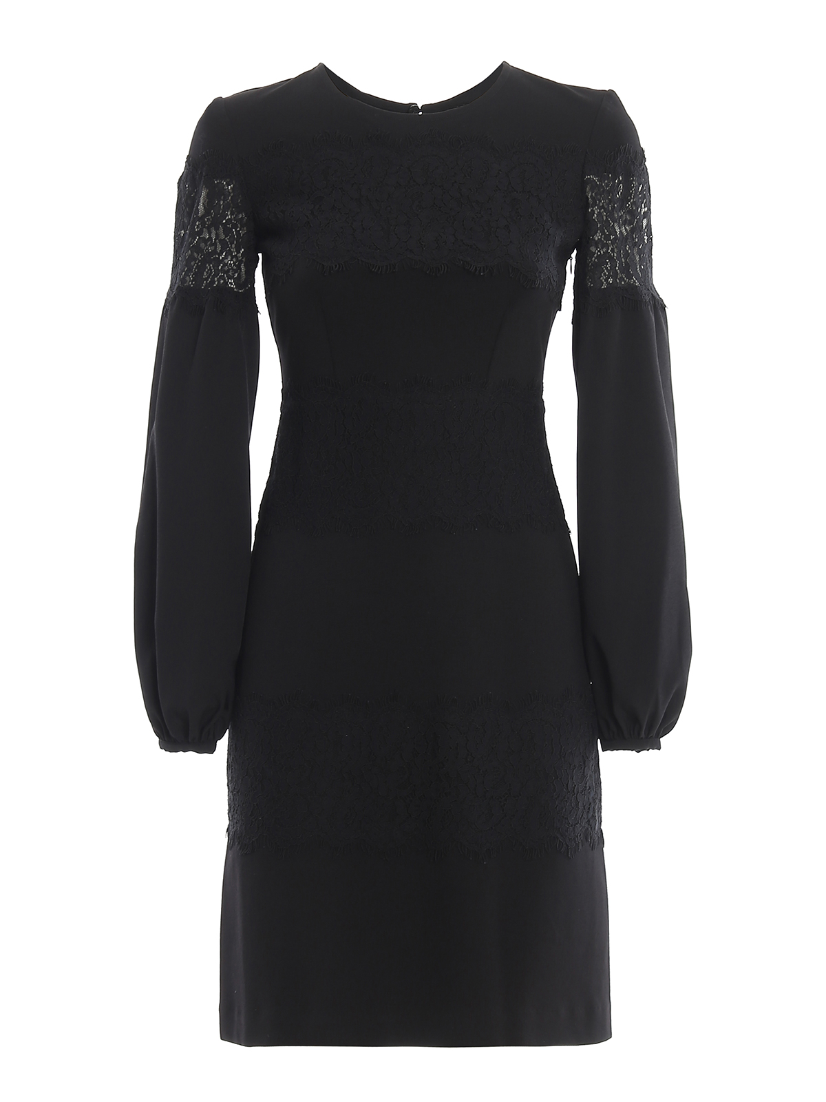 Twinset Lace Detailed Jersey Sheath Dress In Black ModeSens