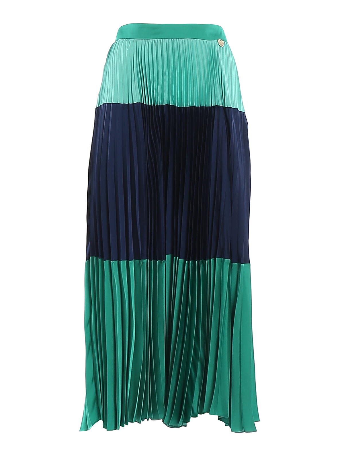 Long skirts Twinset - Colour block pleated satin skirt - 201TP231304772