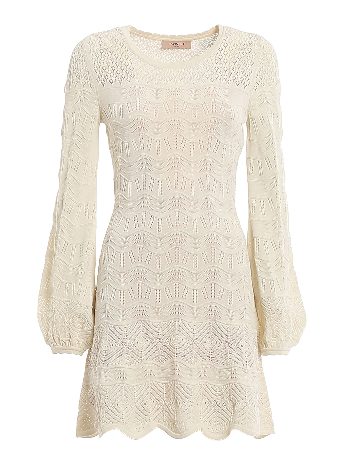Short dresses Twinset - Lace effect knitted dress - 201TP321000282