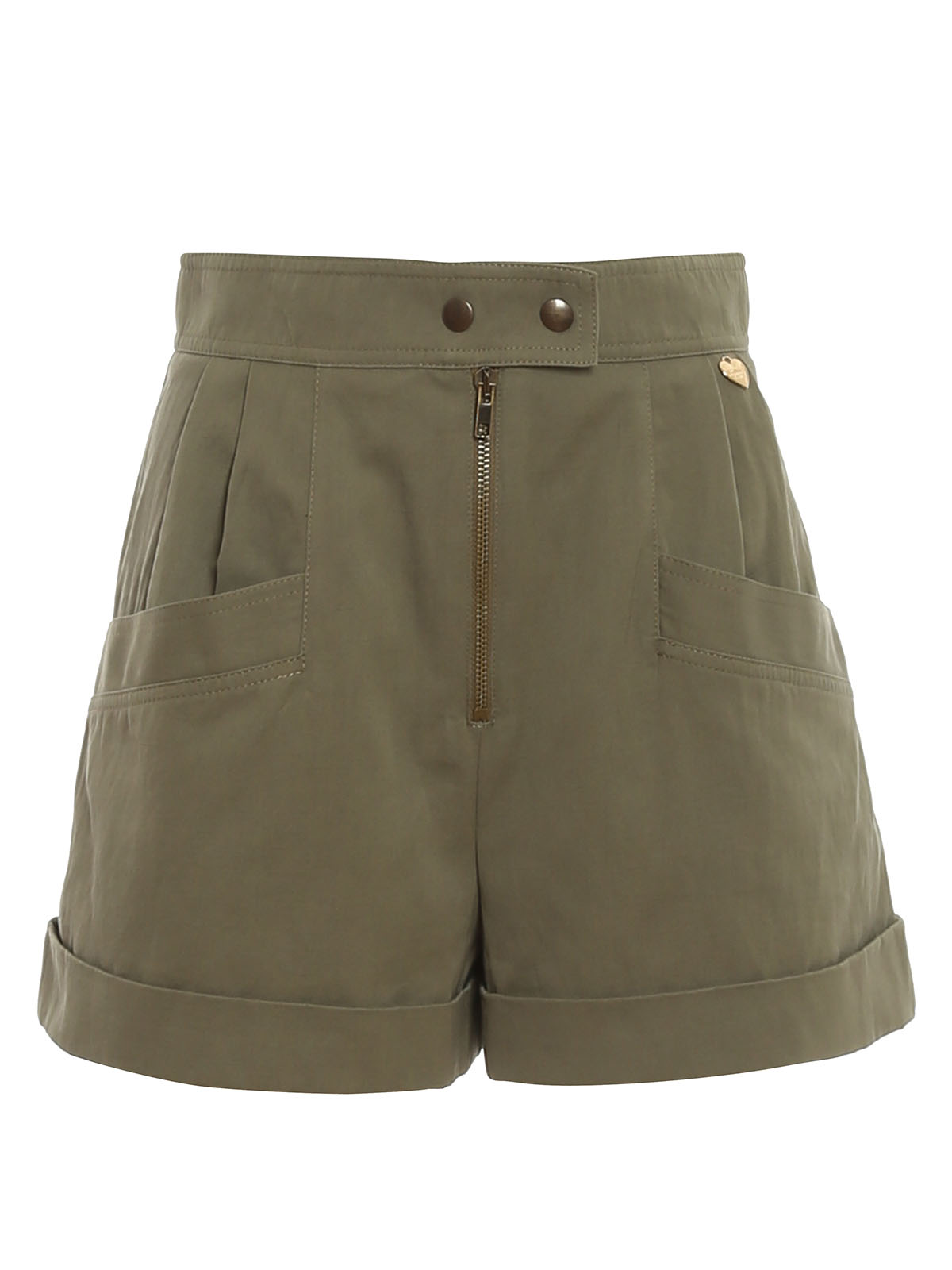 Cotton linen high waist shorts 