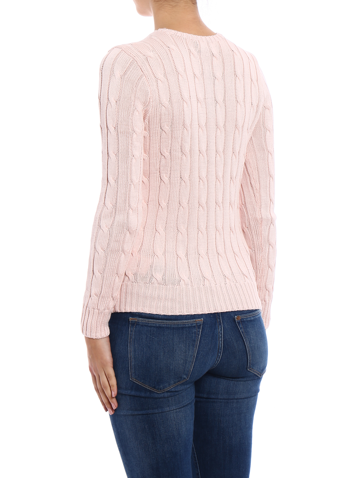 Crew necks Polo Ralph Lauren - Twist knit Pima cotton pink sweater ...