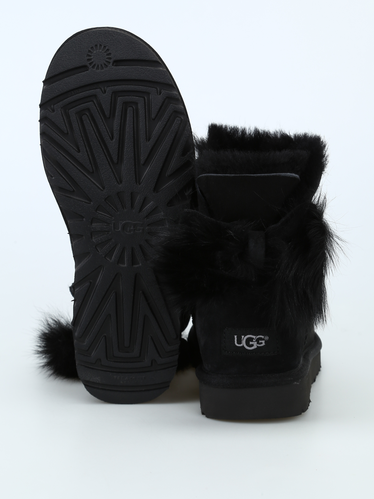 Ugg - Fluff Bow Mini black ankle boots 