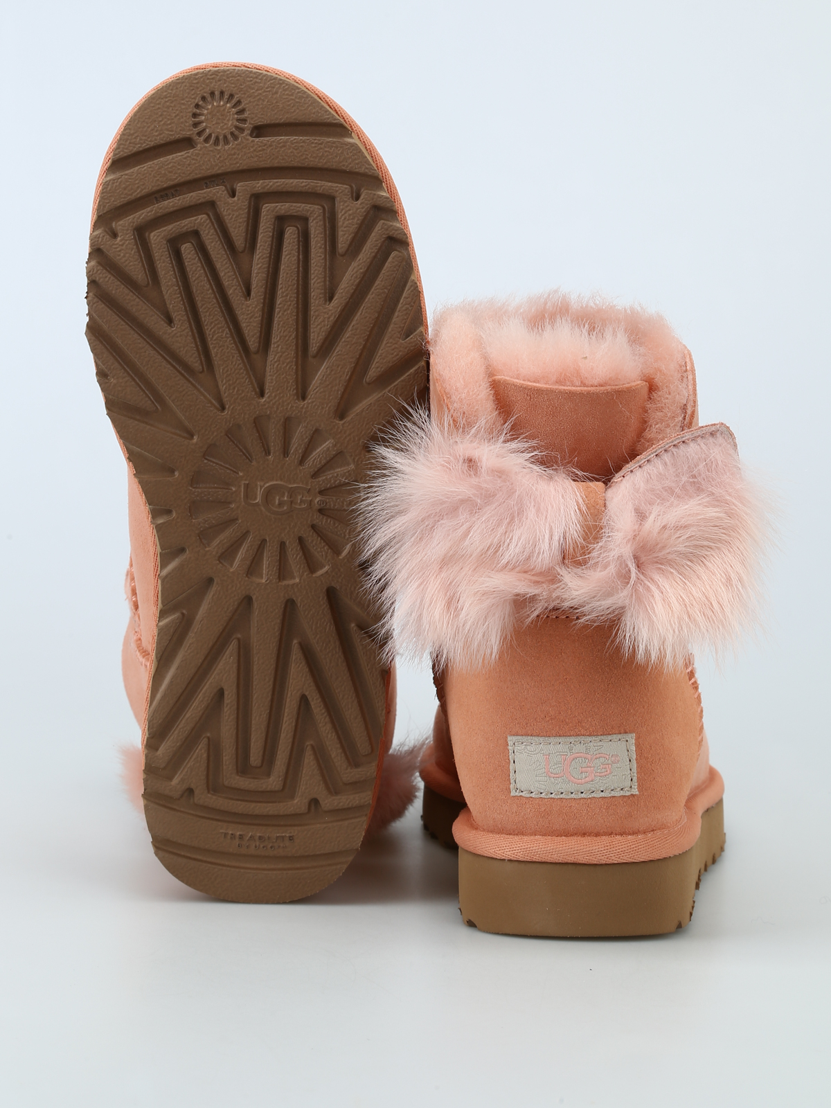 Ugg - Fluff Bow Mini pink ankle boots 