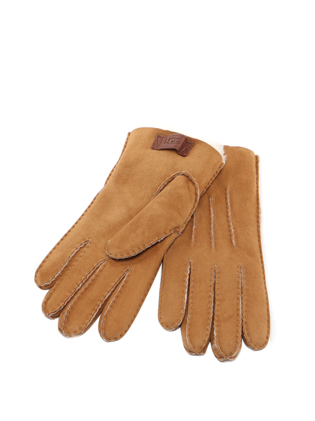 Ugg Water Repellent Shearling Gloves In Light Brown
