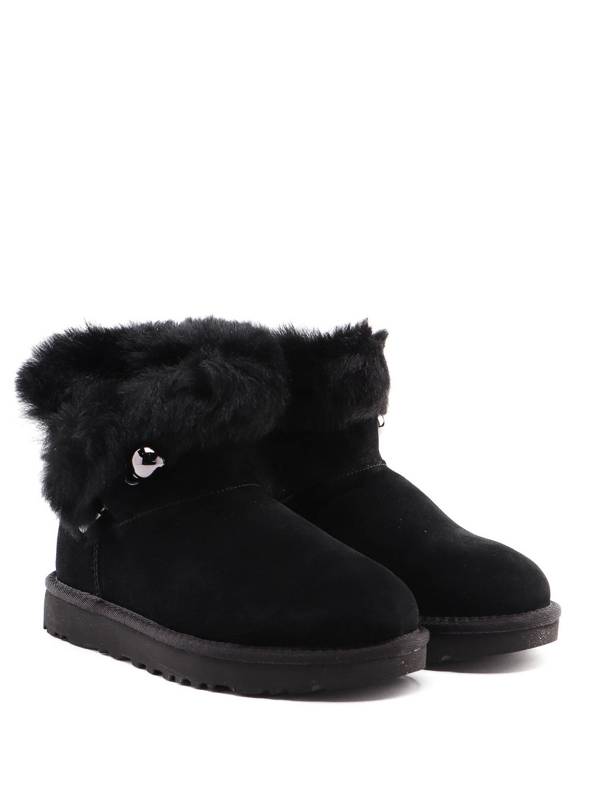 Ankle boots Ugg - Black Classic Fluff Pin Mini ankle boots - 1105609BLACK