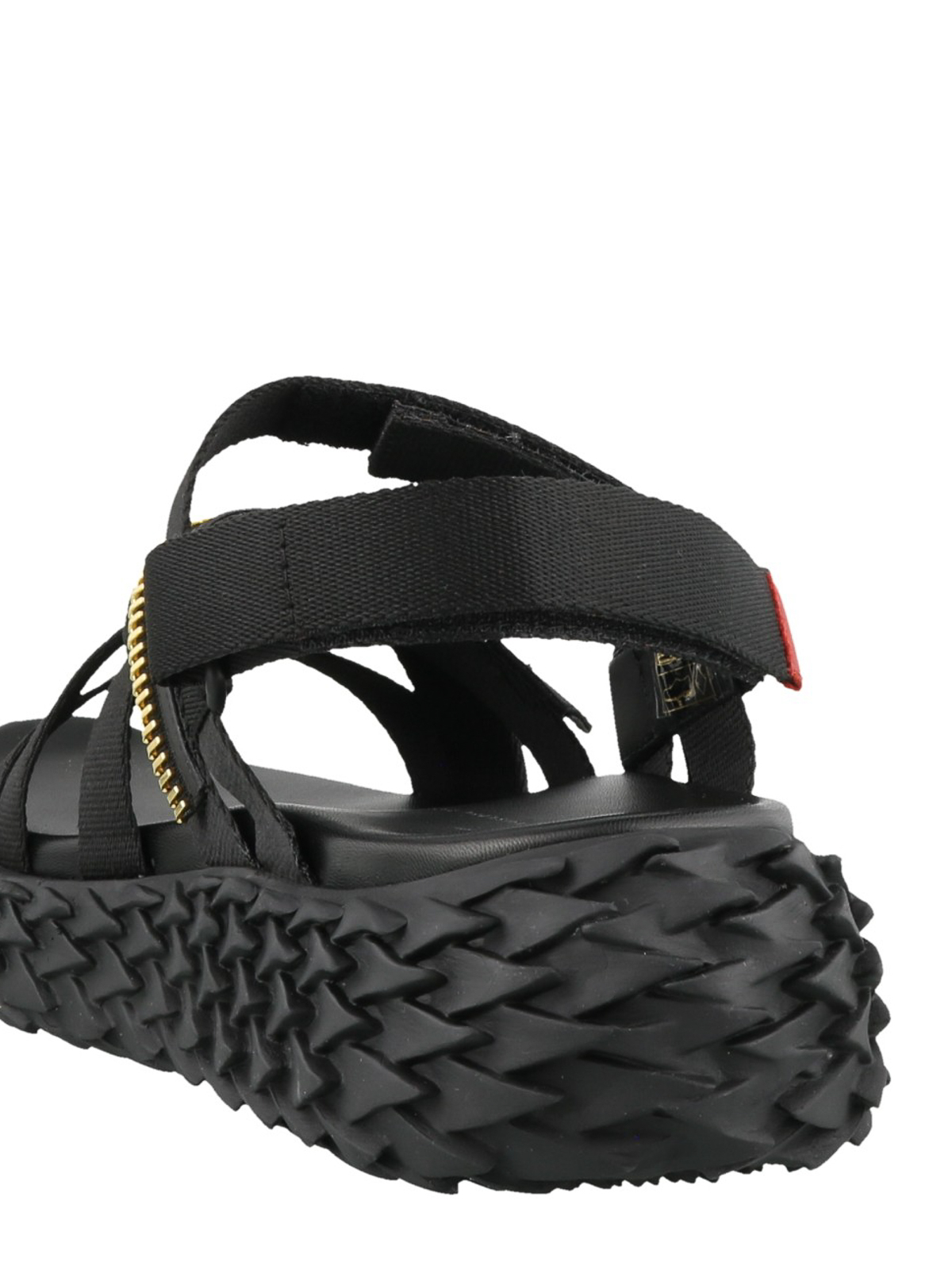 black sporty sandals