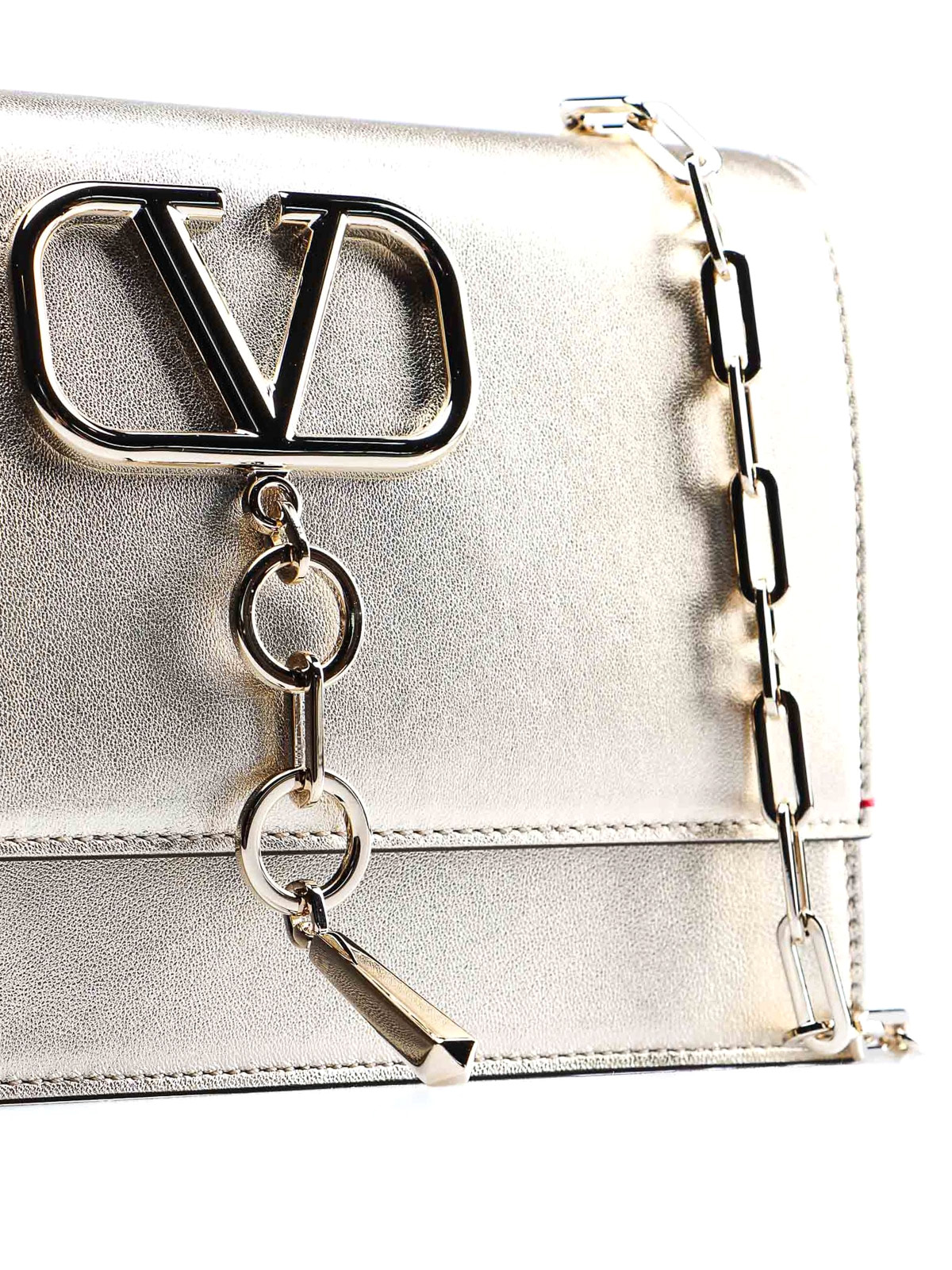 body bags Valentino Garavani - V-Chain gold-tone leather bag - SW2B0E61JEQP18