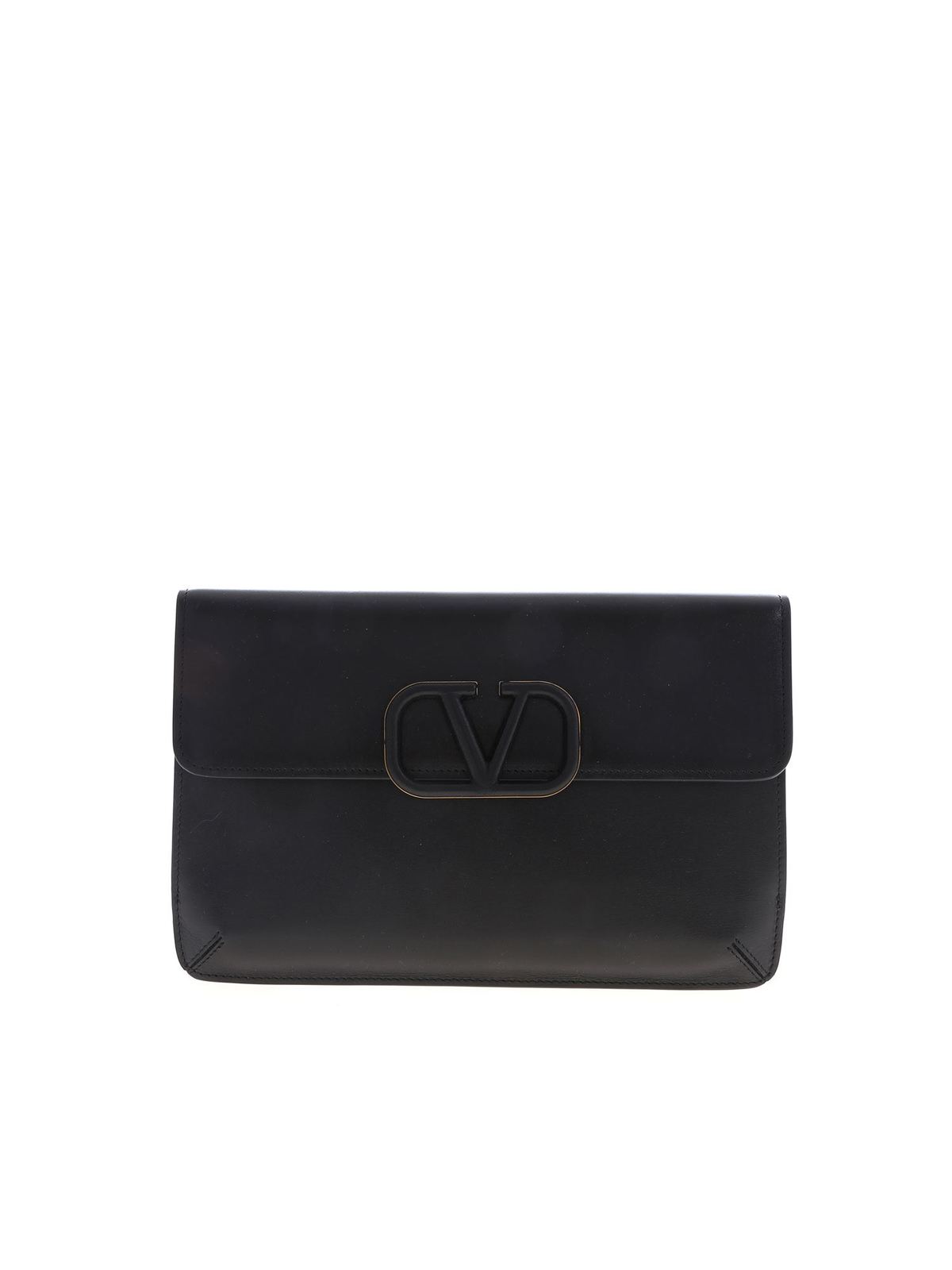 Valentino Garavani Vsling Clutch Bag In Black