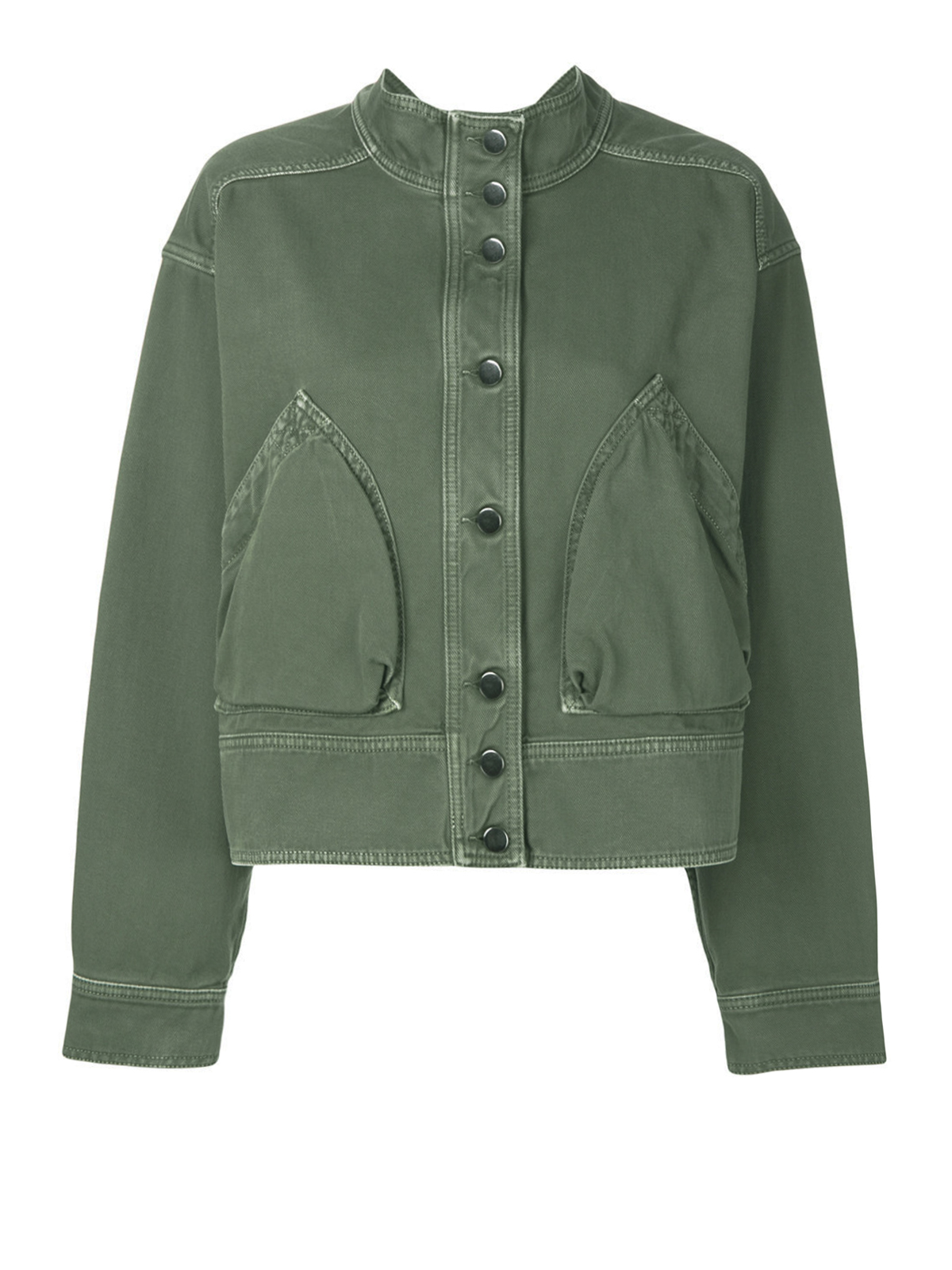 Army green dyed denim jacket 