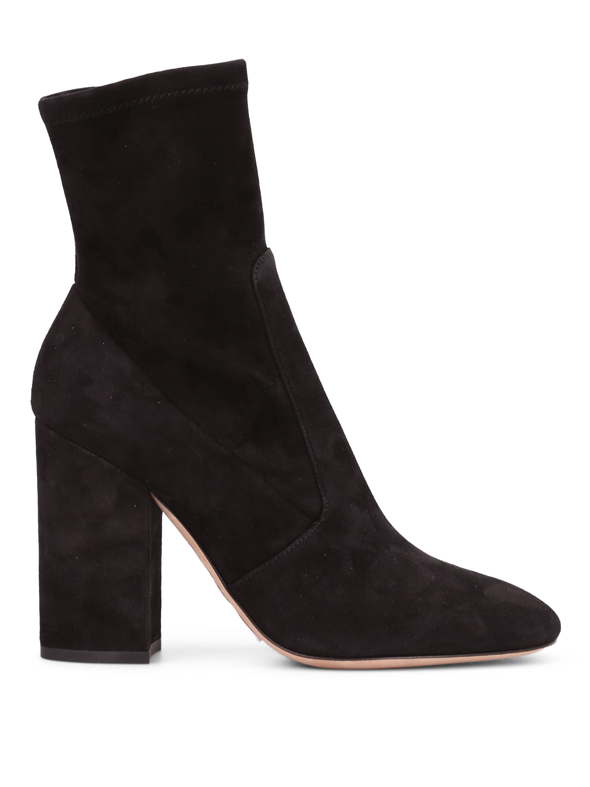 Stretch suede ankle boots 