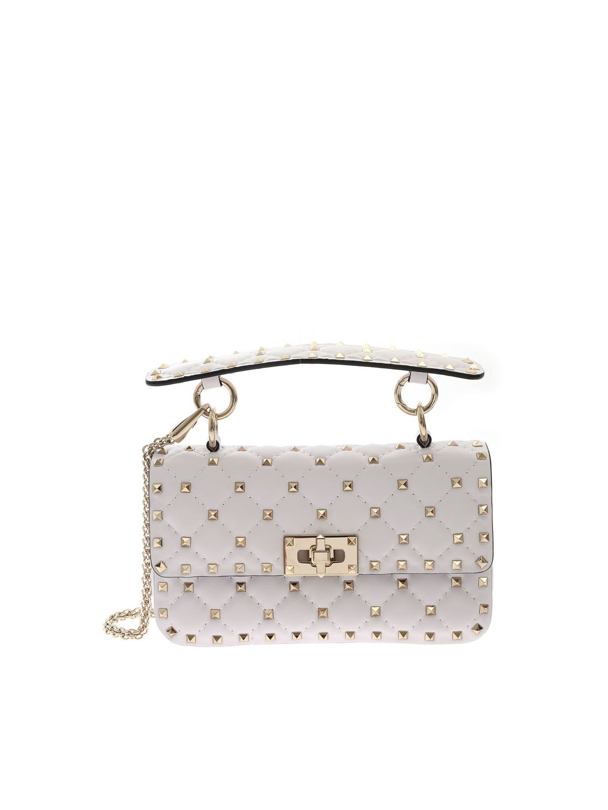 valentino white studded bag