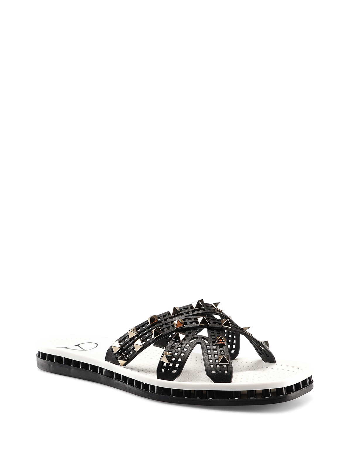 rubber studded sandals