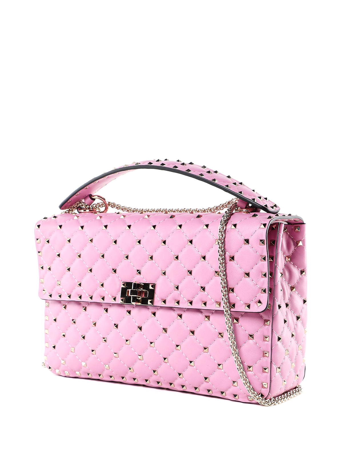 pink valentino garavani small rockstud shoulder bag