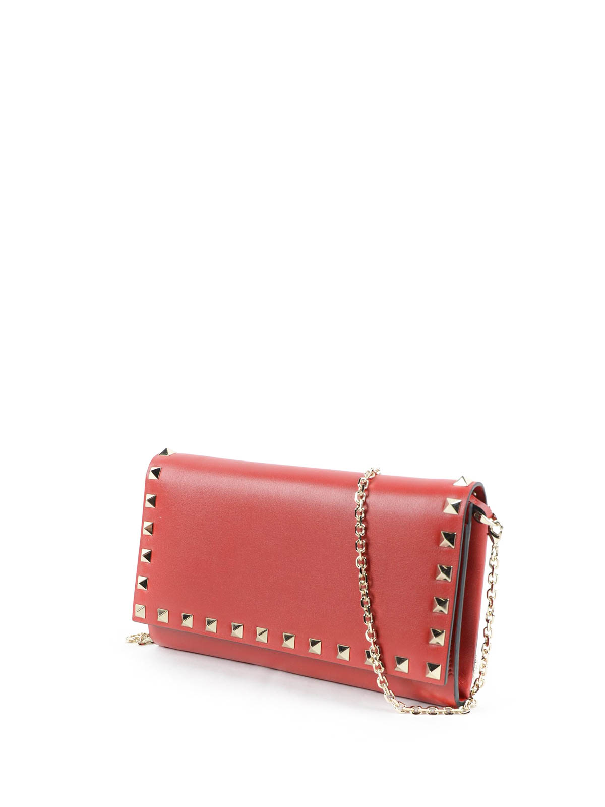 Wallets & purses Valentino Garavani - Leather studded wallet with chain ...