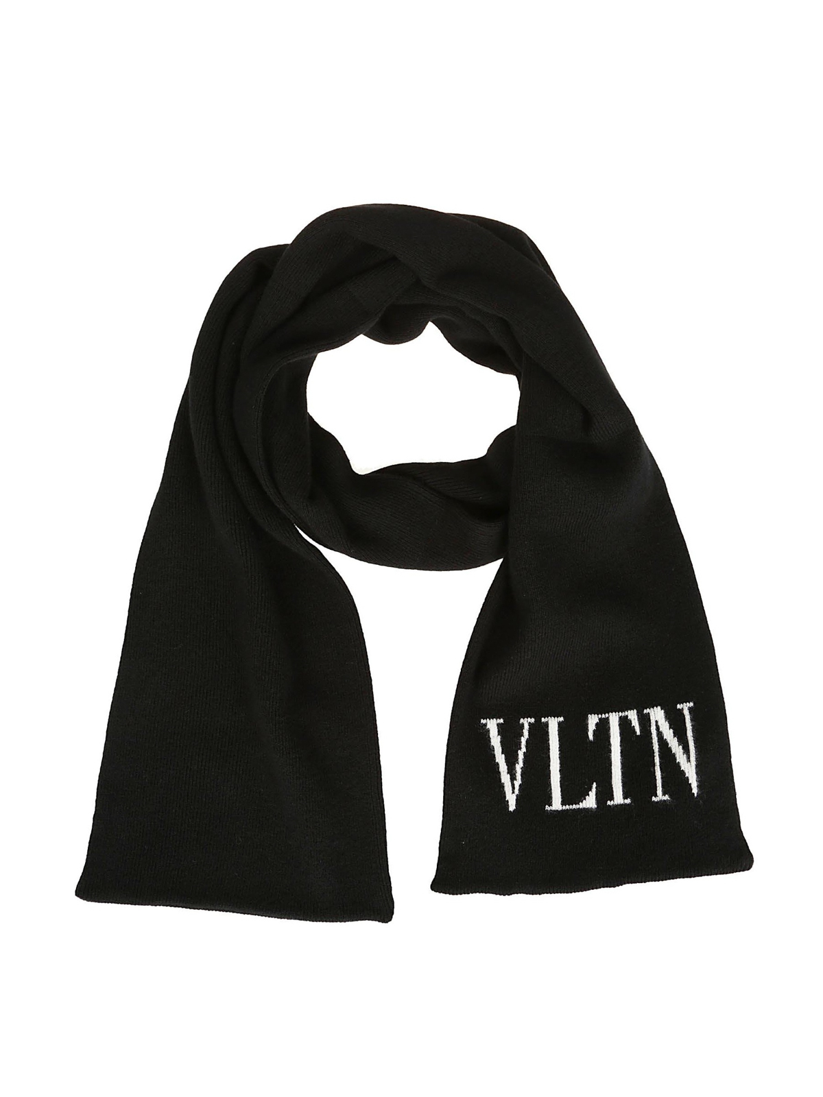 VLTN black wool scarf