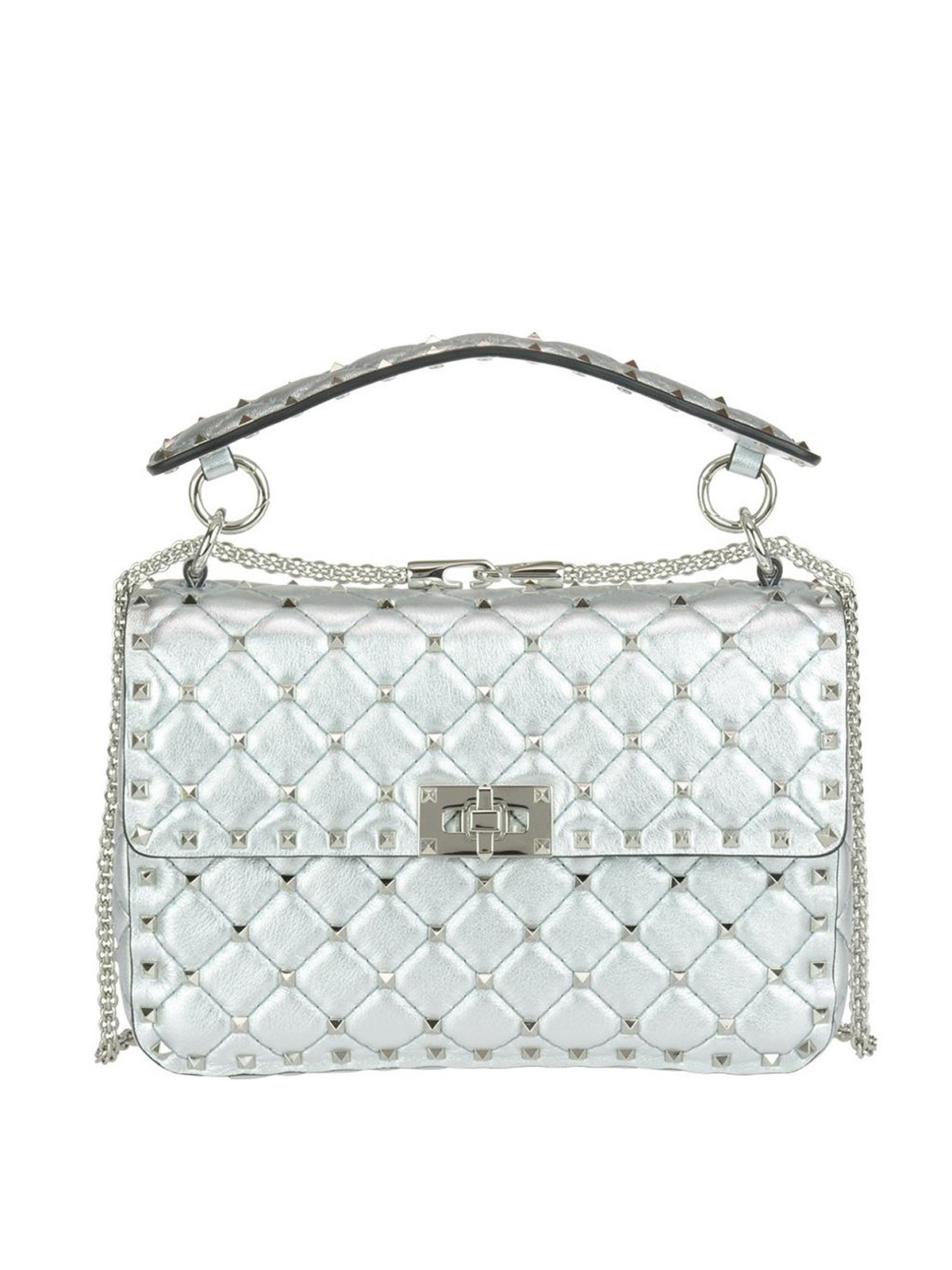 valentino spike bag silver