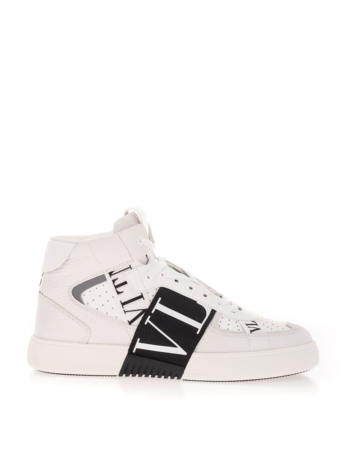 Valentino Garavani Vl7n High Top Sneakers In White And Black | ModeSens