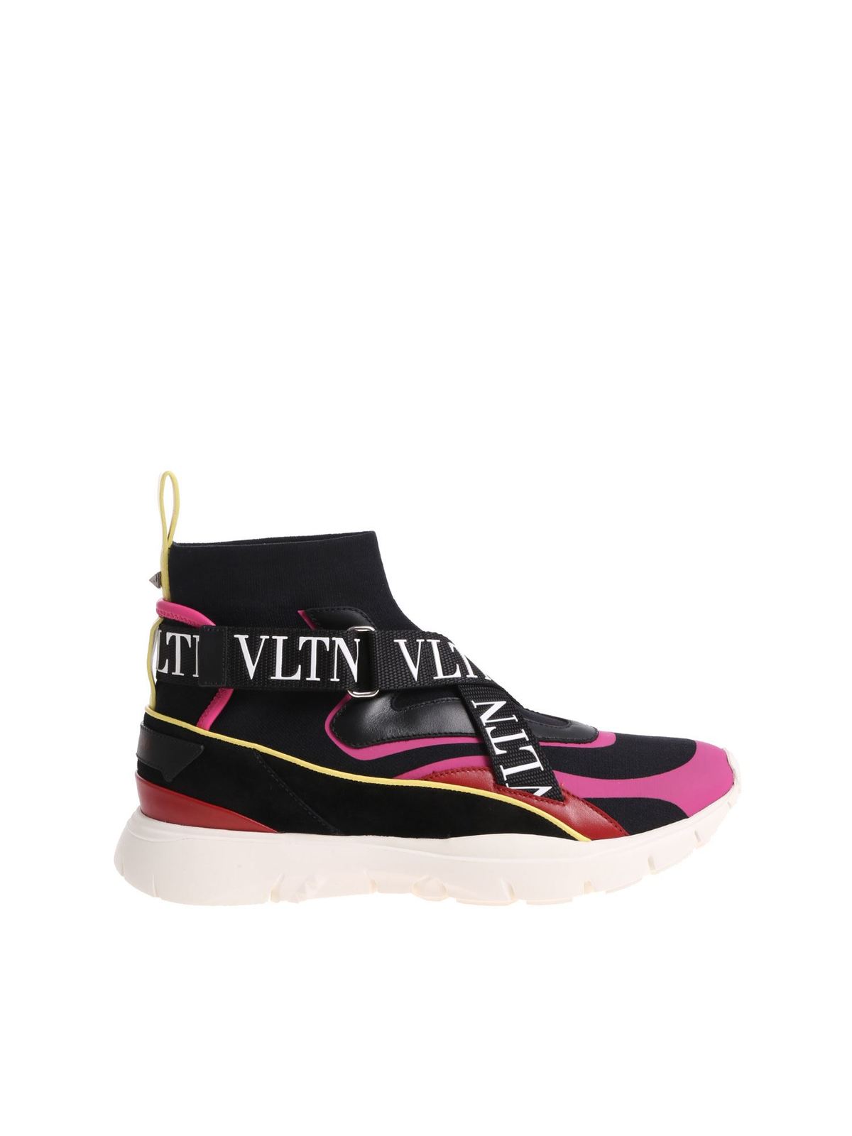pink and black valentino trainers