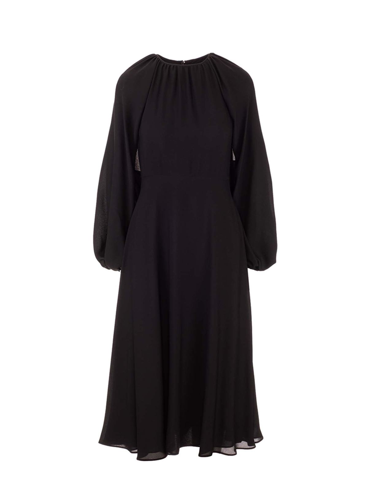 Valentino - Cape sleeves dress in black - knee length dresses ...