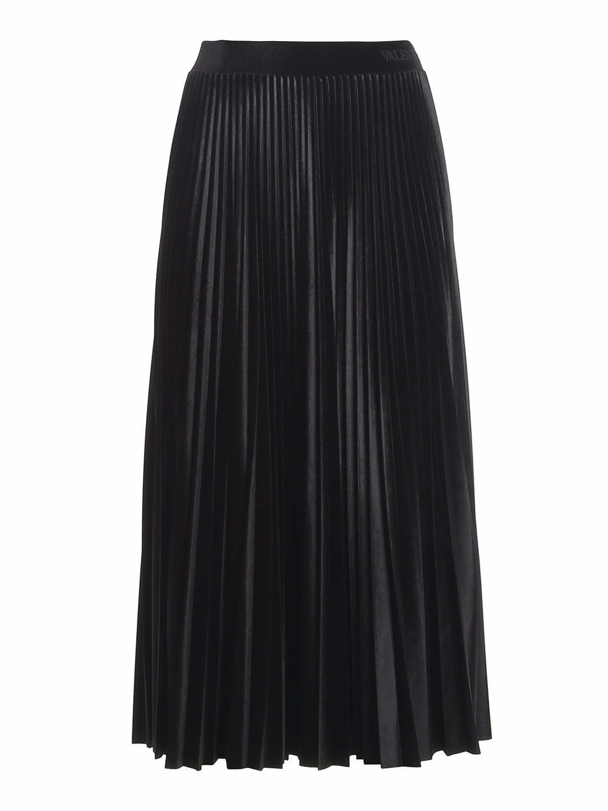 Valentino - Velvet pleated midi skirt - Knee length skirts & Midi ...