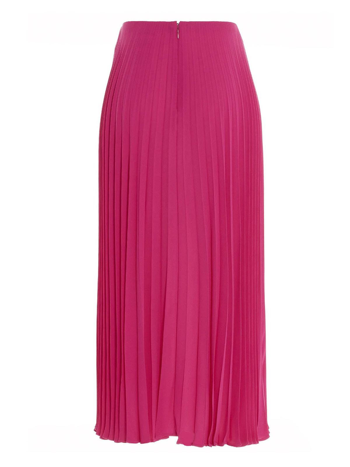Valentino - Silk pleated skirt in fuchsia - Long skirts - UB3RA6K11MHKX7