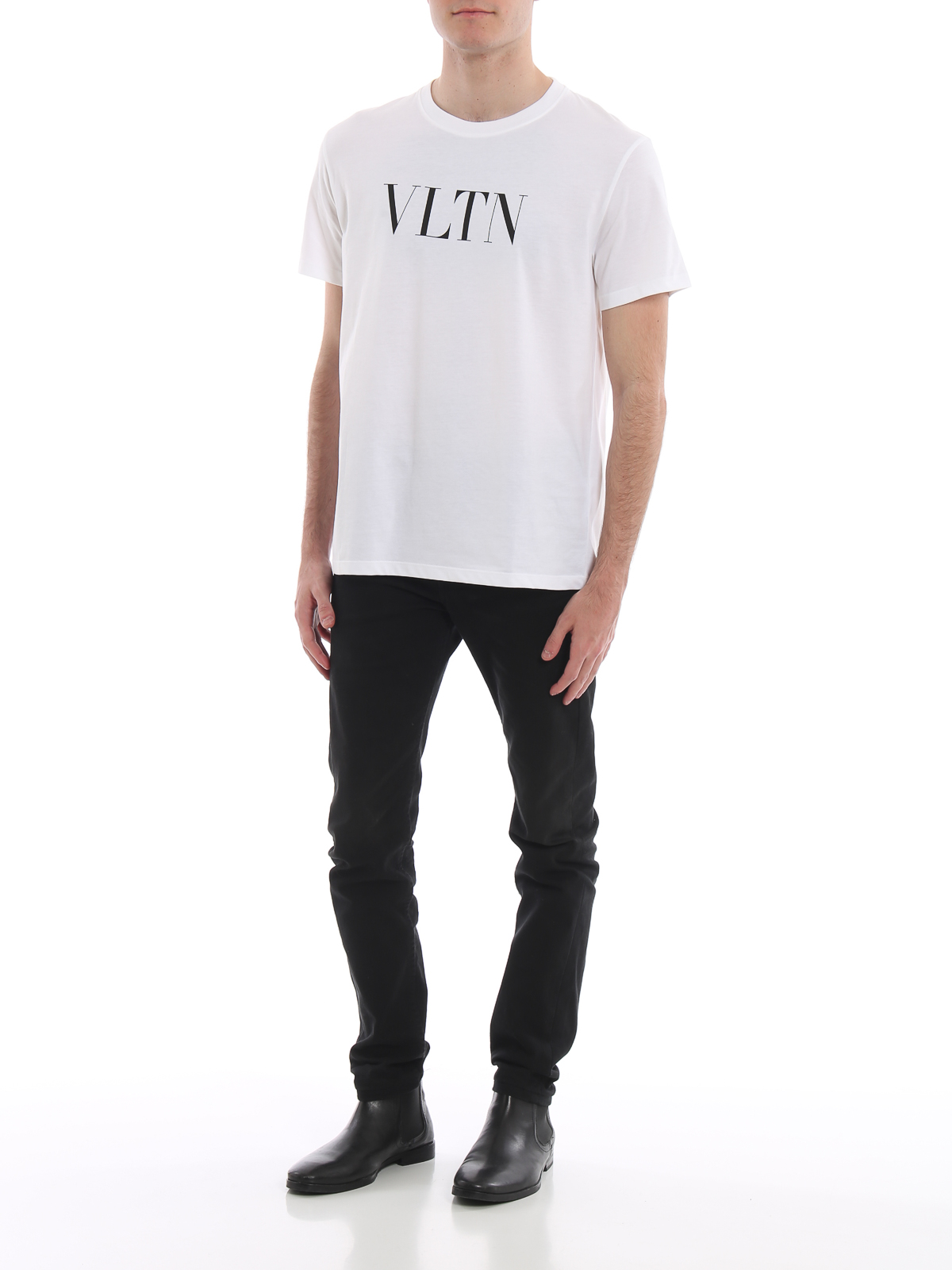 T-shirts Valentino - VLTN print white jersey T-shirt - SV3MG10V3LEA01