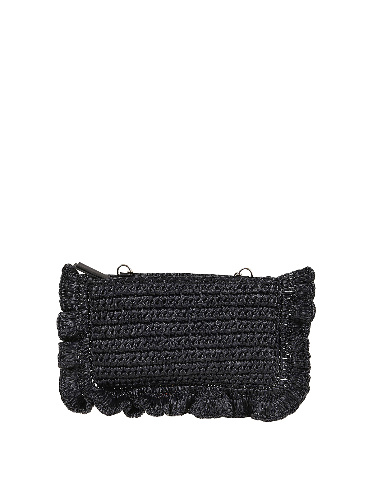 Black raffia clutch Clearance