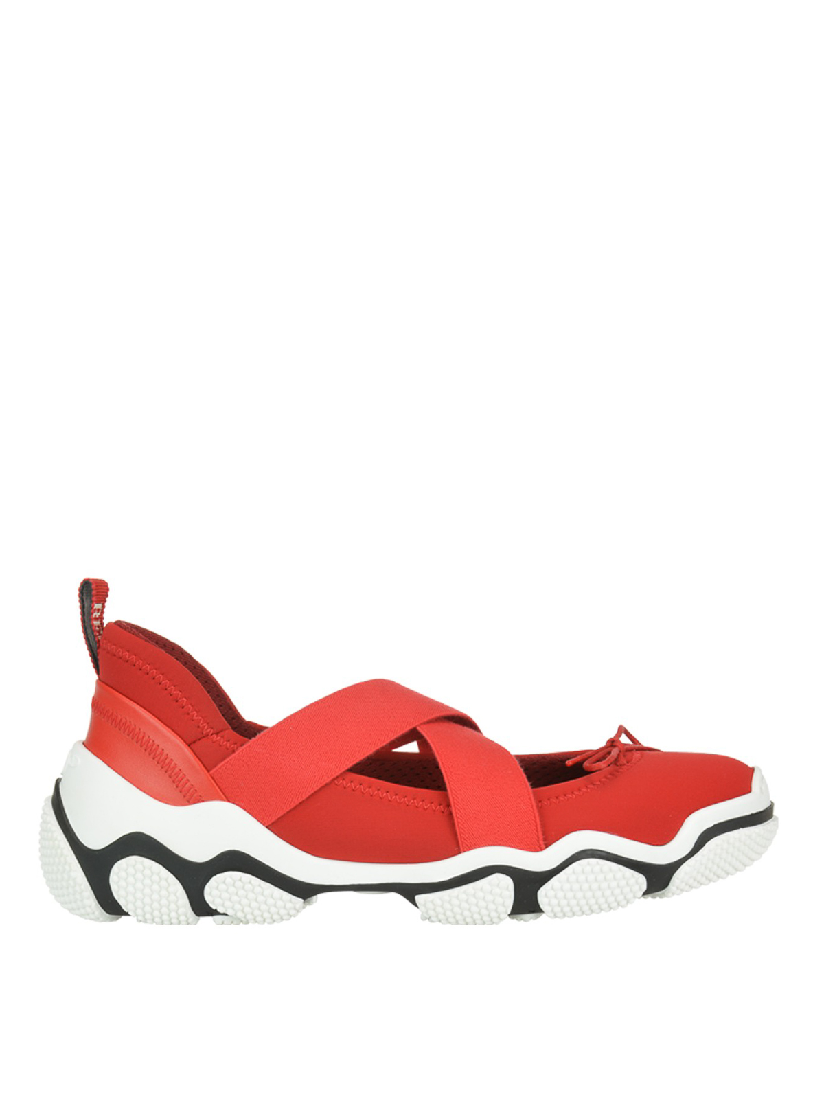 red flat sneakers