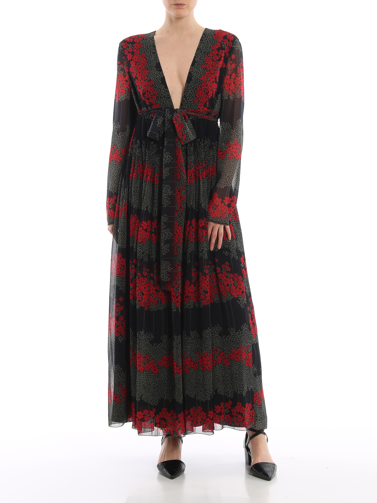 Abiti da sera Valentino Red - Abito lungo stampa Dreaming Peony -  SR3VAF704A00NO
