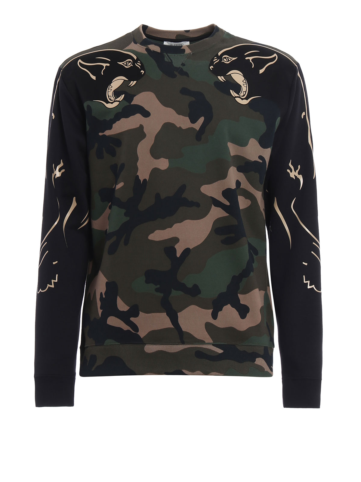 Serrated Forfalske greb Sweatshirts & Sweaters Valentino - Camu panther cotton sweatshirt -  NV3MF06Z3LYF00